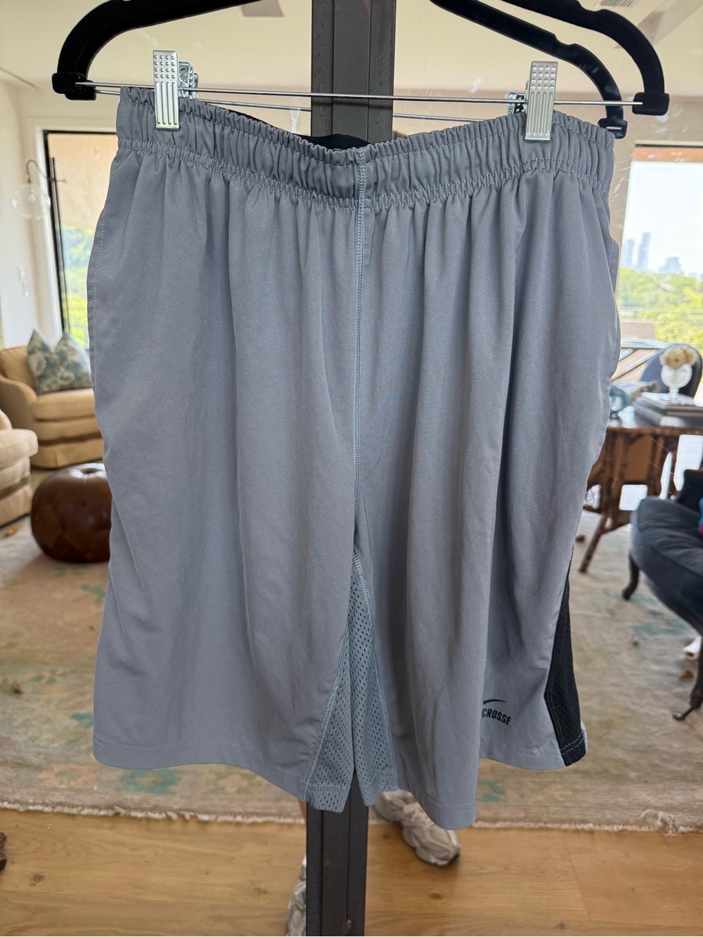 Nike Men's Lacrosse Shorts — Light Gray with Black Accents